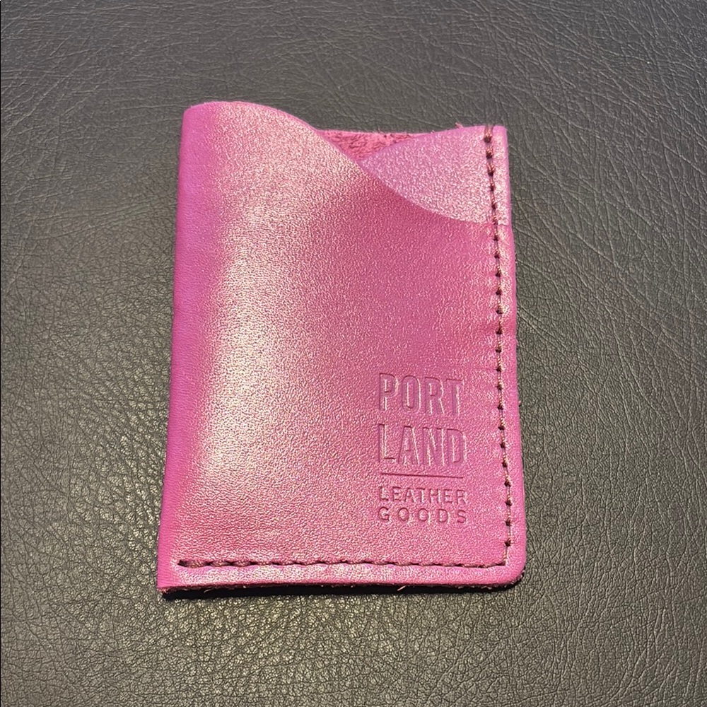 Portland Leather Goods Lip Gloss Pink minimalist wallet card holder
